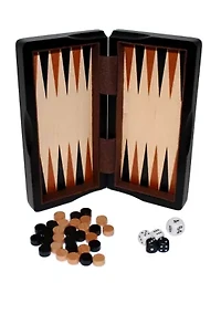 Classic Game Collection - 8-Inch Magnetic Dark Wood 3 in 1 Game Set
