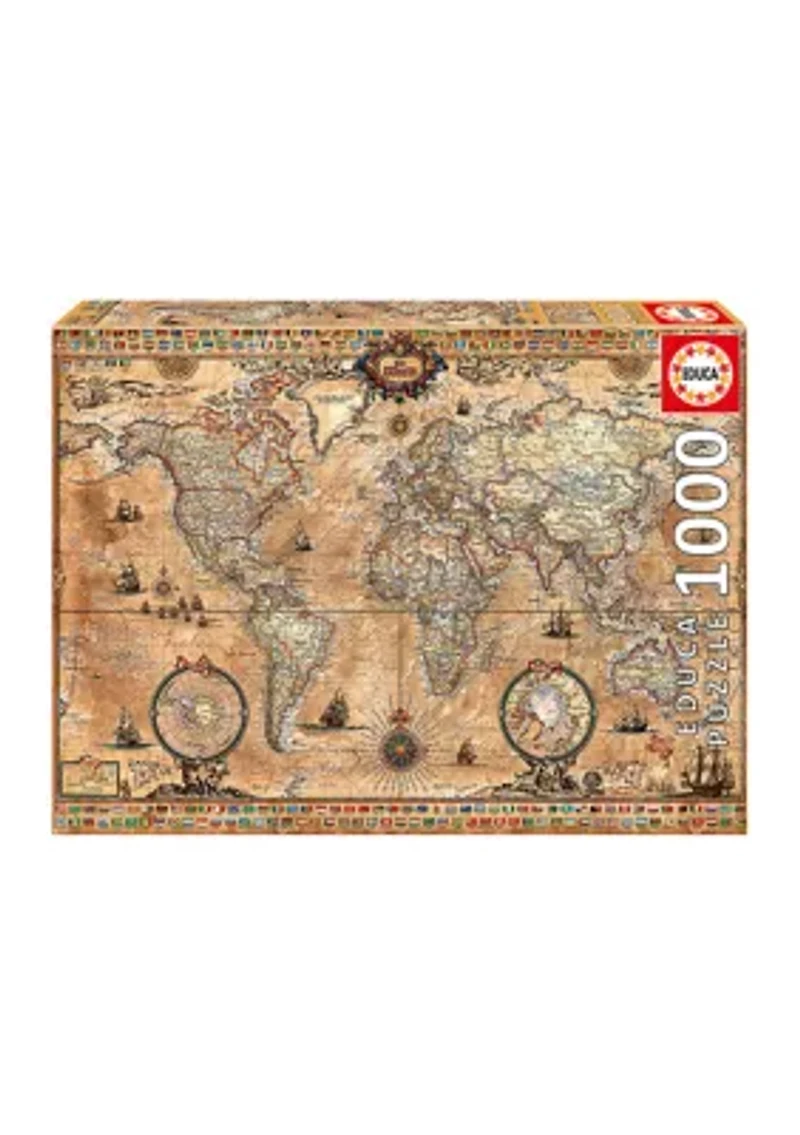 Antique World Map: 1000 Piece Puzzle