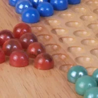 Classic Game Collection 12 Inch Wood Chinese Checkers Set with Marbles