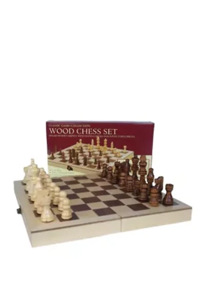10.5 Inch Deluxe Folding Wood Chess Set