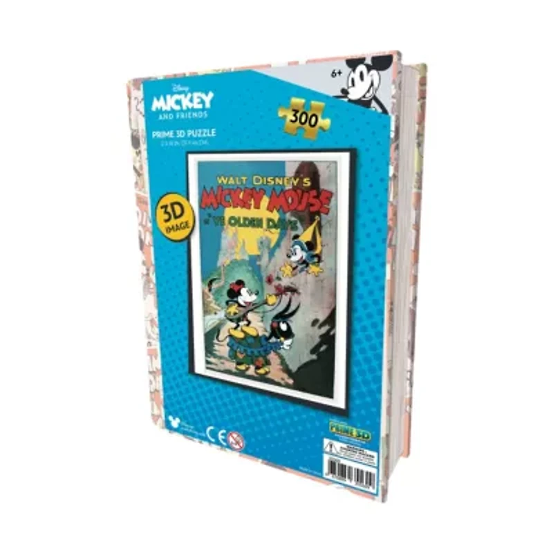 Walt Disney's Mickey Mouse Classic in "Ye Olden Days" 3D Lenticular Jigsaw Puzzle in a Collectible Tin Book: 300 Pcs