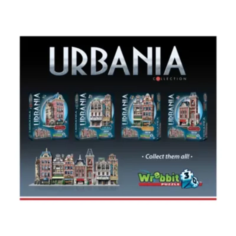 Urbania Collection - 4 3D Puzzles: Hotel, Cinema, Cafe, and Fire Station: 1165 Pcs