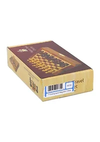 7 in x 3.5 in Magnetic Wooden Folding Travel Chess Set