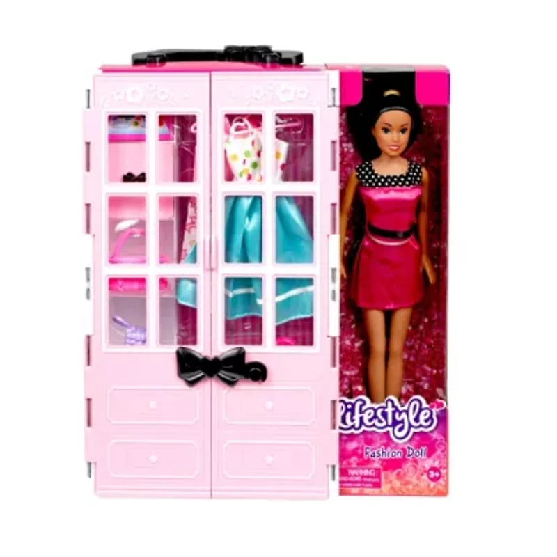 11.5"doll with Wardrobe Carrying Case and Accessories-Ethnic