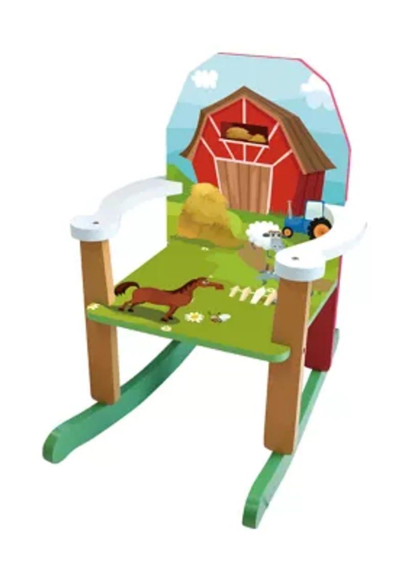 Children's Wood Farm Rocking Chair