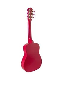 30 Inch Acoustic Student Guitar Pink with Butterfly Designs