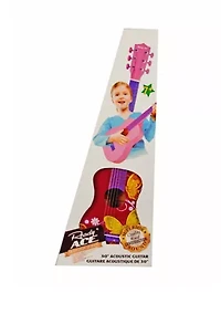 30 Inch Acoustic Student Guitar Pink with Butterfly Designs