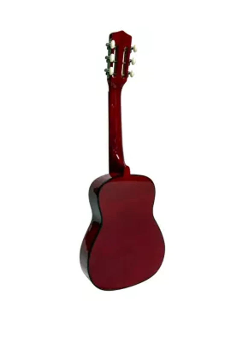 30 Inch Acoustic Studen Guitar with a Flag Design of Red, White, and Blue