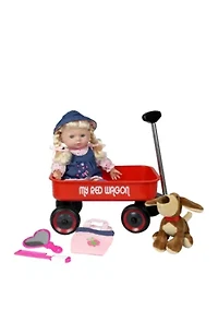 Blonde Baby Doll with Wagon and Accessories