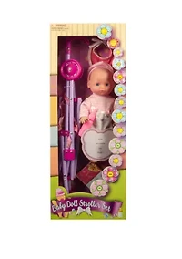 13 Inch Baby Doll with Stroller and Accessories
