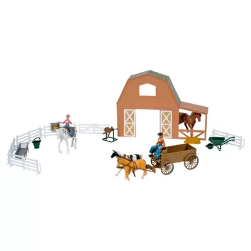 Valley Ranch Brown Barn Horse Set