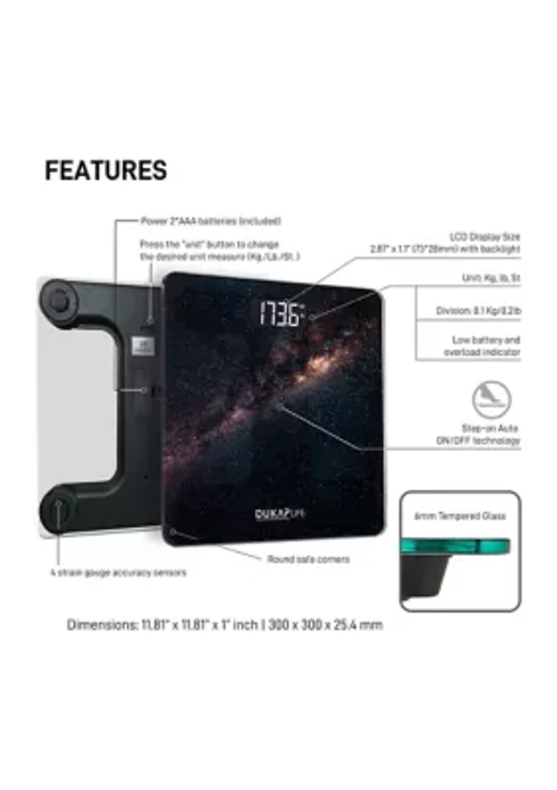 Unique Digital Bathroom Body Weight Scale with LCD Screen Display