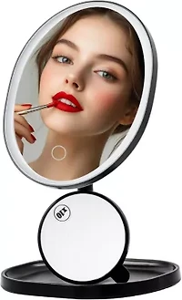 Vanity Table Top Mirror with Storage Tray