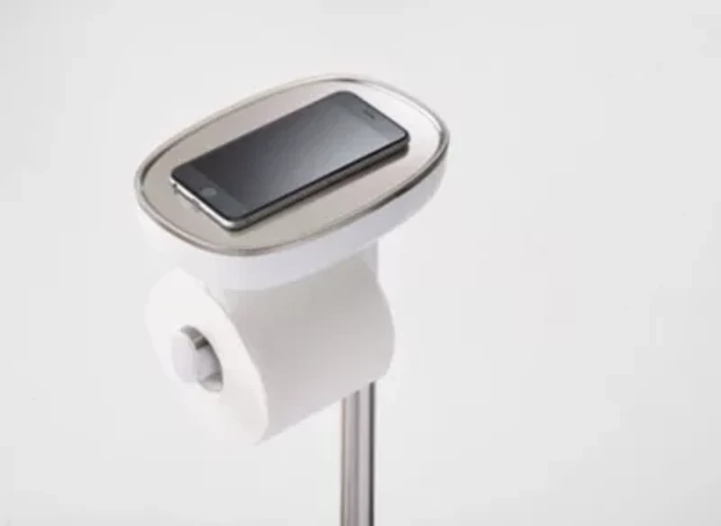 EasyStore Plus Standing Toilet Paper Holder with Flex™ Steel Toilet Brush