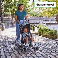 3D Mini Convenience Stroller, Lightweight Umbrella Stroller with Storage Basket - Slate