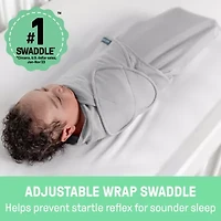 SwaddleMe by Ingenuity Monogram Collection Baby Swaddle, 100% Cotton, 0-3 Months, 1.0 TOG, 3-Pack
