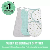 SwaddleMe by Ingenuity Comfort Pack Baby Swaddle Set, Size 0-3 Months, 3pk - Baby Elephant