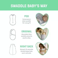 SwaddleMe by Ingenuity Comfort Pack Baby Swaddle Set, Size 0-3 Months, 3pk - Baby Elephant