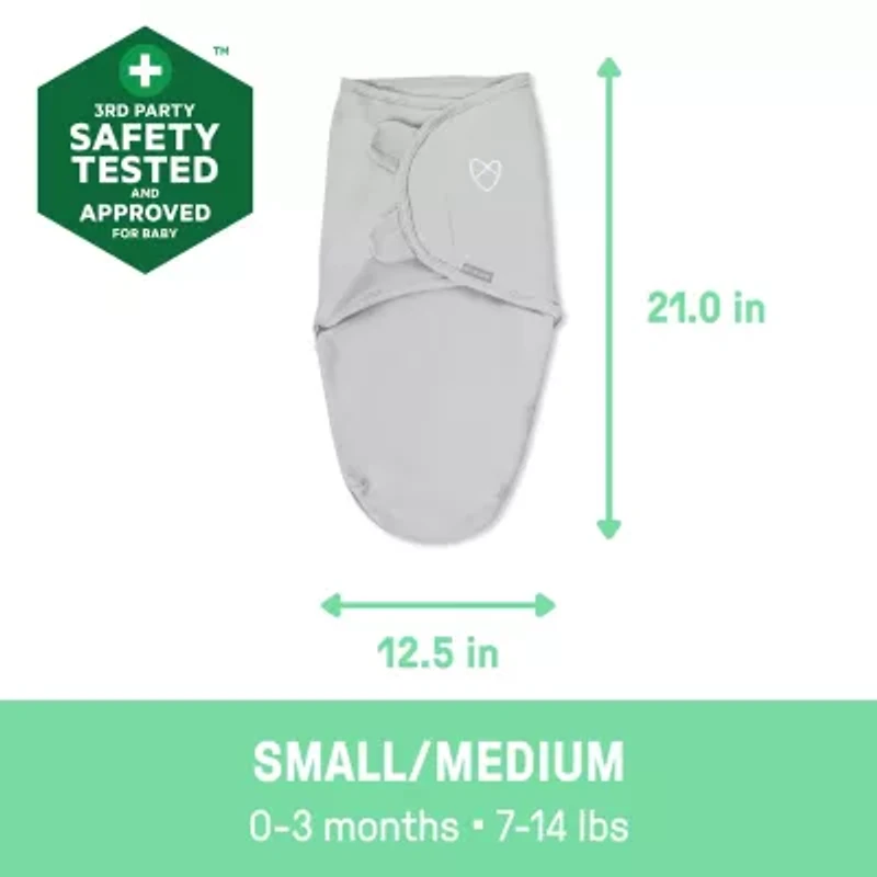 SwaddleMe by Ingenuity Compression Baby Swaddle Pod in Velboa, Two-Way Zipper, 0-2 Months, 1.0 TOG, 2-Pack - Clouds & Stars