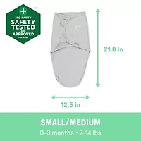 SwaddleMe by Ingenuity Compression Baby Swaddle Pod in Velboa, Two-Way Zipper, 0-2 Months, 1.0 TOG, 2-Pack - Clouds & Stars