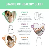 SwaddleMe by Ingenuity Compression Baby Swaddle Pod in Velboa, Two-Way Zipper, 0-2 Months, 1.0 TOG, 2-Pack - Clouds & Stars