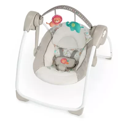 Soothe 'n Delight Portable Baby Swing with Music, Cozy Kingdom