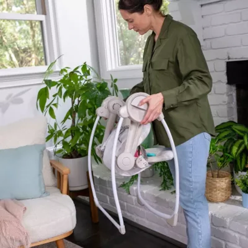 Soothe 'n Delight Portable Baby Swing with Music, Cozy Kingdom