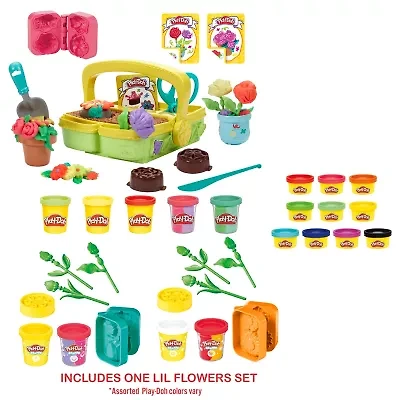 Play-Doh Blooming Flowers Playset and Lil Flowers Bundle