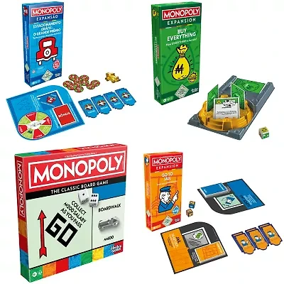 Monopoly Game with Free Parking, Buy Everything & Go to Jail Expansion Bundle