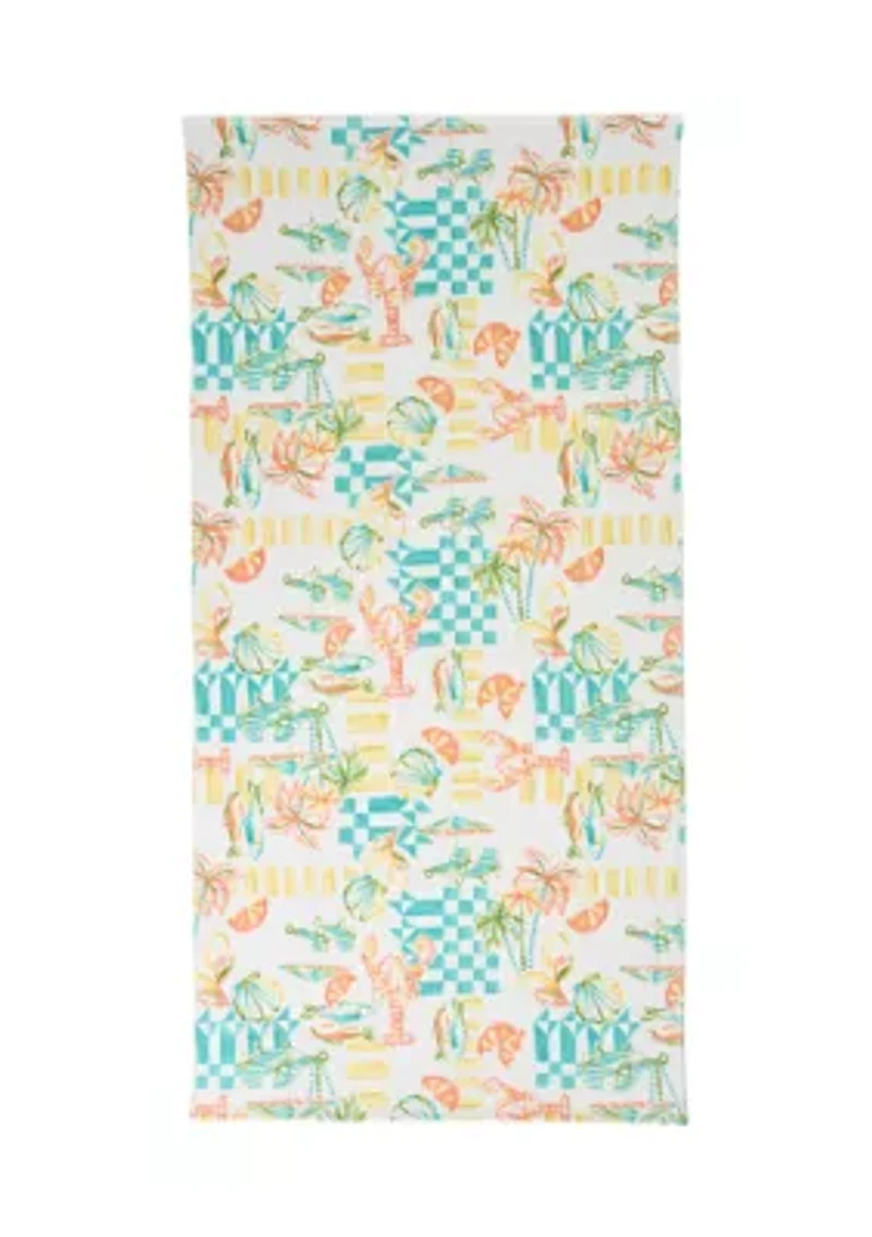 Beach Vibes Print Beach Towel