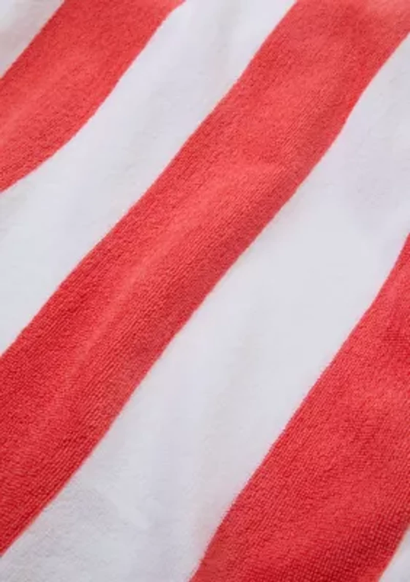 Cabana Stripe Coral Jacquard Beach Towel
