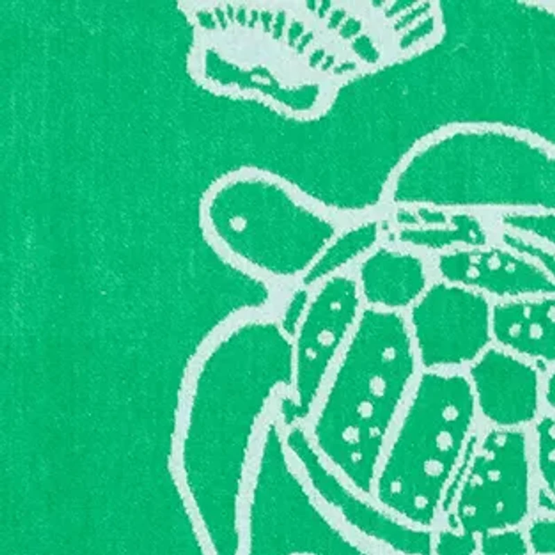 Deep Dive Green Jacquard Beach Towel
