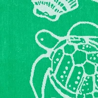 Deep Dive Green Jacquard Beach Towel
