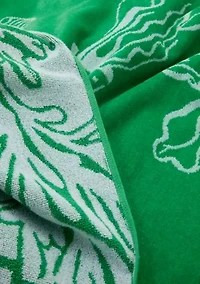Deep Dive Green Jacquard Beach Towel