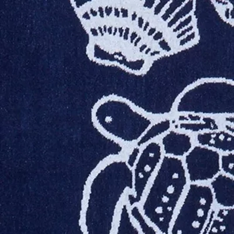 Deep Dave Navy Jacquard Beach Towel