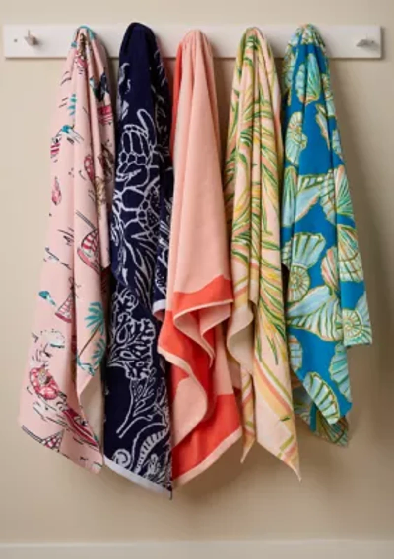 Deep Dave Navy Jacquard Beach Towel