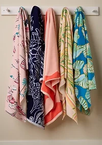 Deep Dave Navy Jacquard Beach Towel