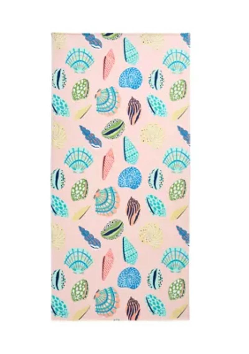 Mixed Shells Print Beach Towel