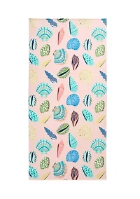 Mixed Shells Print Beach Towel