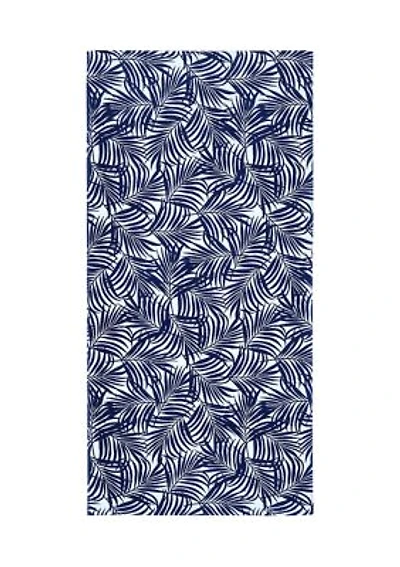 Palm Navy Print Beach Towel