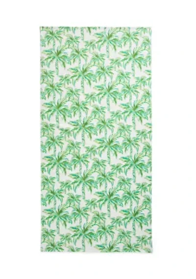 Palm Drop Print Beach Towel
