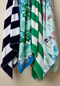 Seahorse Print Beach Towel