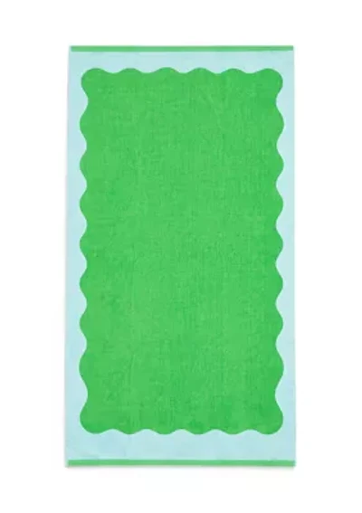 Scallop Green Beach Towel