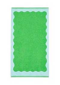 Scallop Green Beach Towel