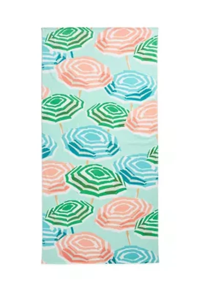 Umbrellas Print Beach Towel