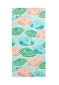 Umbrellas Print Beach Towel