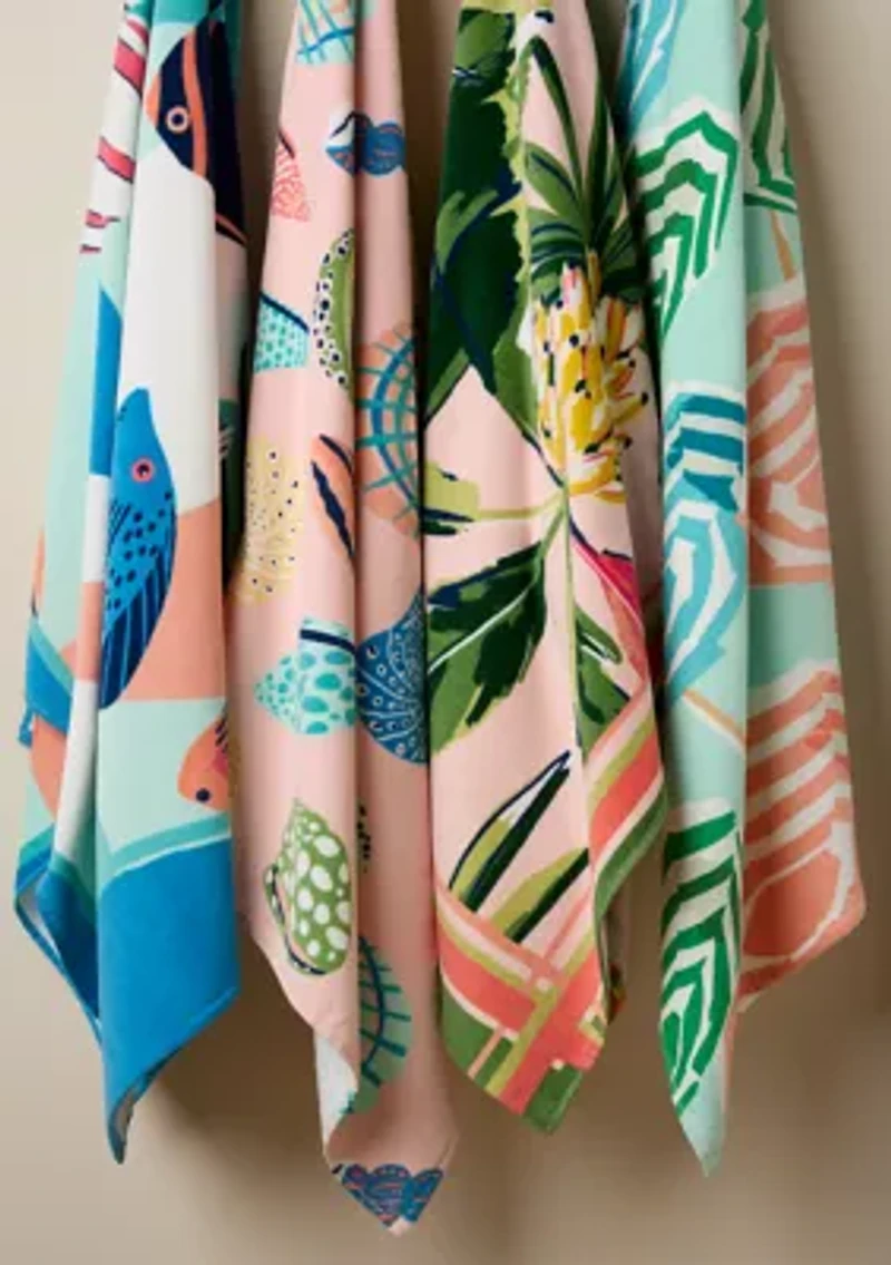 Umbrellas Print Beach Towel