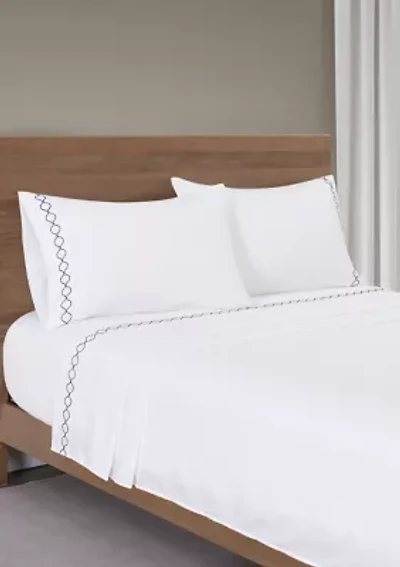 Embroidered Border Sheet Set