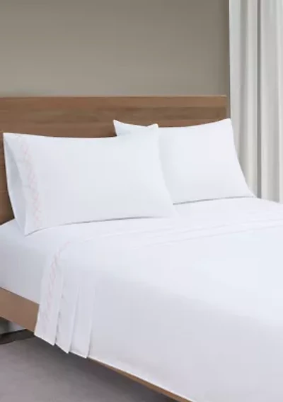 Pillar Pink Embroidered Circles Sheet Set