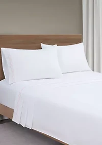 Pillar Pink Embroidered Circles Sheet Set